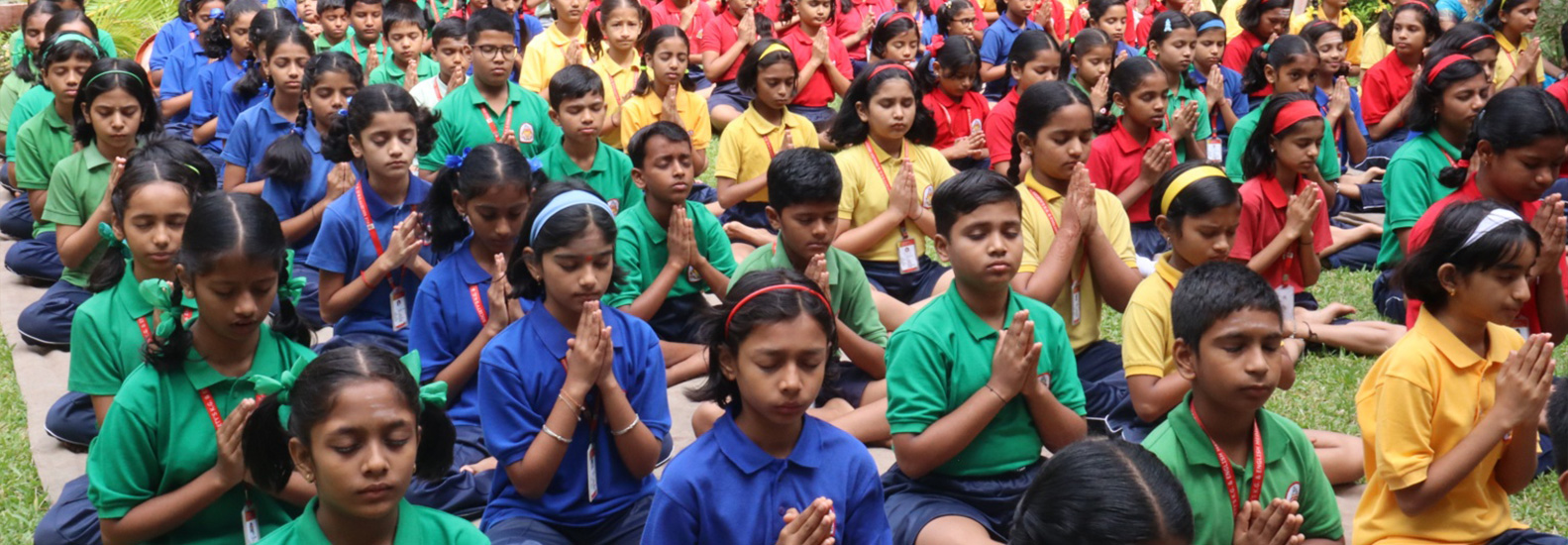 Morning prayer assembly at KLE School State Nipani